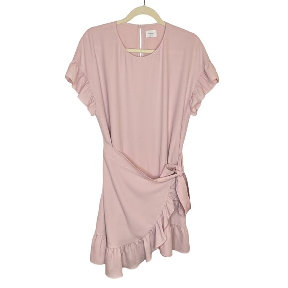 Aritzia Dresses & Skirts - Aritzia Wilfred Ninette Ruffle Wrap Dress in Rose Quartz, M